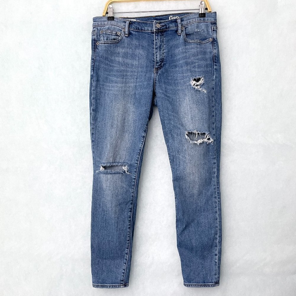GAP 1969 Women's Jeans Authentic True Skinny Distressed Medium Wash size 30S
